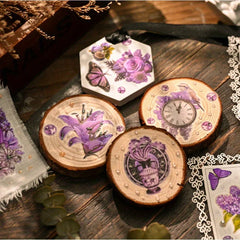 Purple Floral Rub-Ons