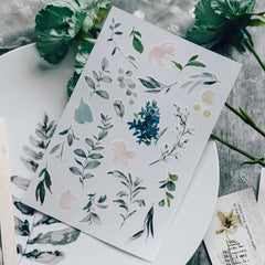 Watercolor Botanical Rub-Ons