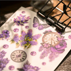 Purple Floral Rub-Ons