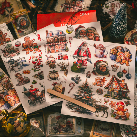 Retro Christmas Rub-Ons 800