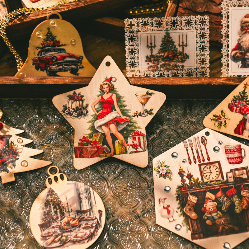 Vintage Christmas Rub-On Stickers (3 Sheets) - Jounique
