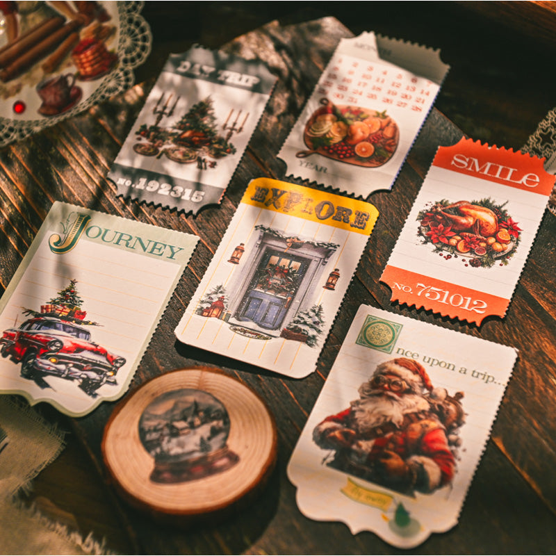 Christmas DIY craft rub-on transfers – vintage designs including Santa Claus, holiday pin-up girls, and winter scenes