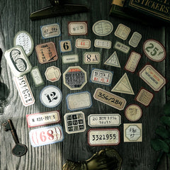 Vintage Number Stickers