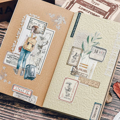 Vintage Stickers with Tin Box