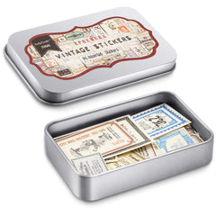 Vintage Stickers with Tin Box