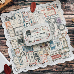 Vintage Stickers with Tin Box