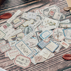 Vintage Stickers with Tin Box