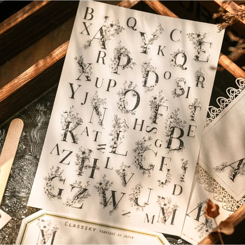 Floral Alphabet Rub-On