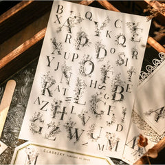 Floral Alphabet Rub-On