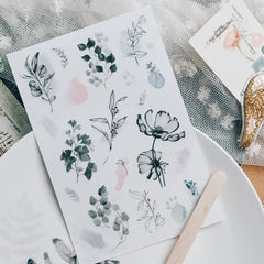 Watercolor Botanical Rub-Ons