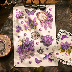 Purple Floral Rub-Ons