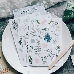 Watercolor Botanical Rub-Ons