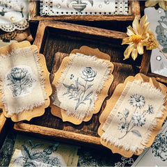 Black & White Floral Rub-Ons