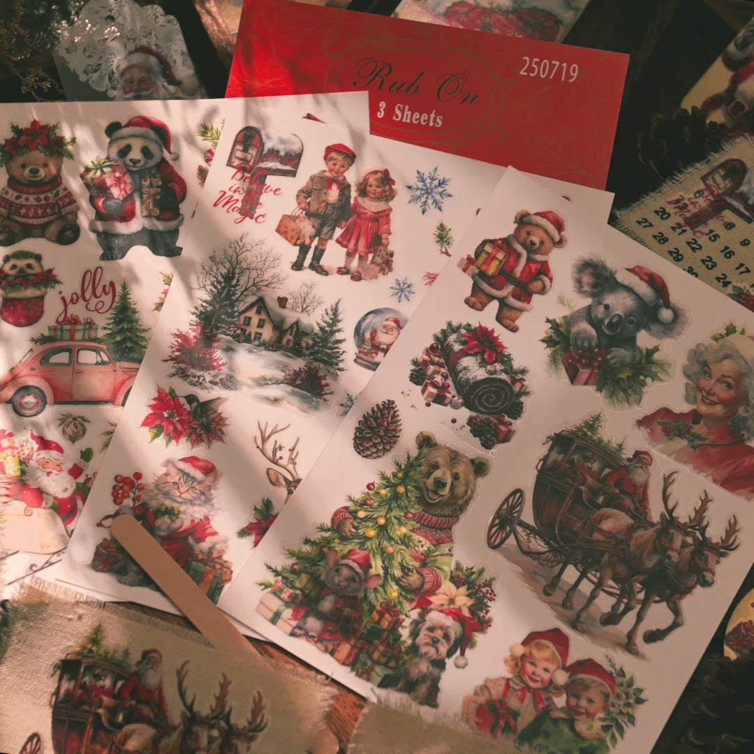 Vintage Christmas Rub-Ons